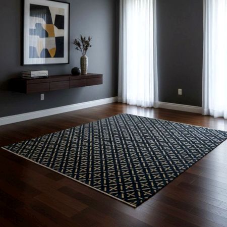 Handmade Tribal Cotton and Wool Handknotted Rug for Artistic Decor